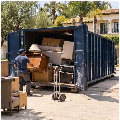 Household cleanout materials being loaded